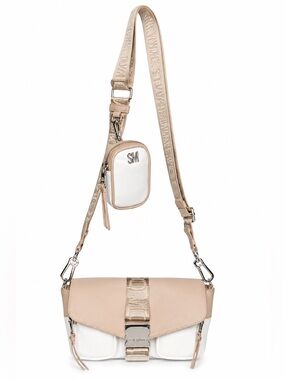 NWT Steve Madden Move Utility Crossbody Bag Cream and Tan With FLAWS